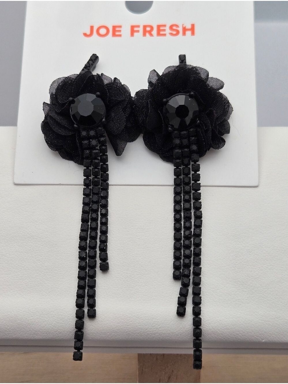 ✨2/$10✨ Floral Dangle Earrings + Sparkly Bar Studs Bundle Crystal Tassel 3"